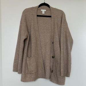 H&M Beige Button-Up Cardigan